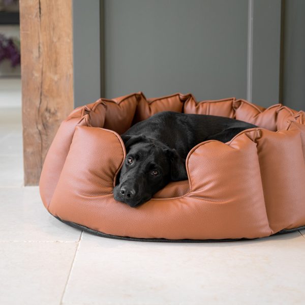 High Wall Bed With Removable Covers in Rhino Tough Ember Faux Leather by Lords & Labradors Online