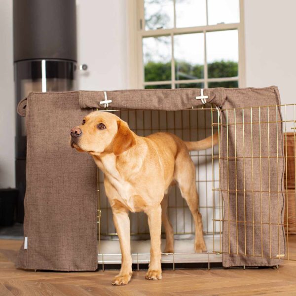 Dog Crate with Crate Cover in Inchmurrin Umber by Lords & Labradors Fashion