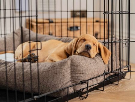 Cosy & Calming Puppy Crate Bed With Removable Covers In Inchmurrin Umber by Lords & Labradors Hot on Sale