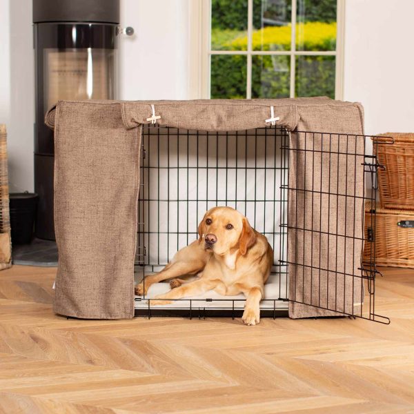 Dog Crate with Crate Cover in Inchmurrin Umber by Lords & Labradors Fashion