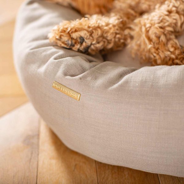 Donut Bed With Removable Covers in Savanna Stone by Lords & Labradors For Sale