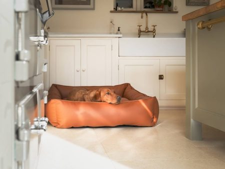 Box Bed With Removable Covers in Rhino Tough Ember Faux Leather by Lords & Labradors Sale