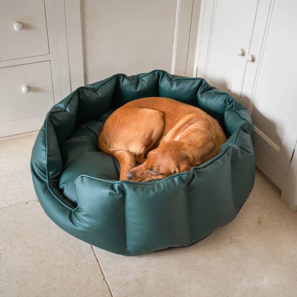 High Wall Bed With Removable Covers in Rhino Tough Forest Faux Leather by Lords & Labradors Online now