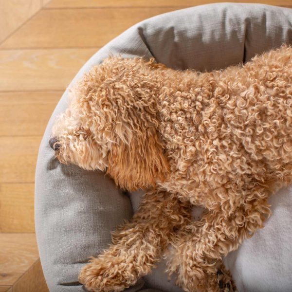 Donut Bed With Removable Covers in Savanna Stone by Lords & Labradors For Sale