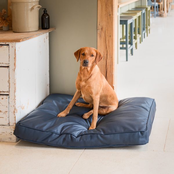 Dog Cushion With Removable Cover in Rhino Tough Pacific Faux Leather by Lords & Labradors Online Sale