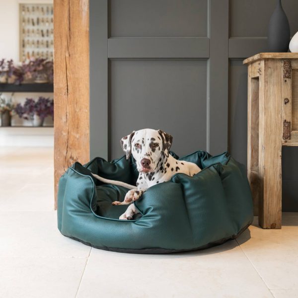 High Wall Bed With Removable Covers in Rhino Tough Forest Faux Leather by Lords & Labradors Online now