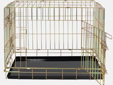 Imperfect Deluxe Dog Crate in Iridescent Gold by Lords & Labradors Supply